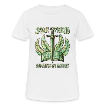SCHWERT PARLE AMI ET ENTRE DANS MON MARCHÉ - T-shirt respirant Femme - blanc - Devant - AI Model Female 172 dark (172cm)