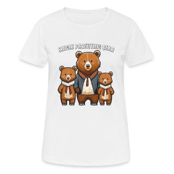BÄREN SINGLE PARENTING BEAR - Frauen T-Shirt atmungsaktiv - Weiß - Vorne - AI Model Female 172 dark (172cm)