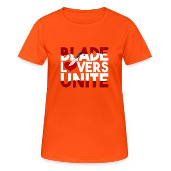 Blade Lover Unite - T-shirt respirant Femme - orange néon - Devant - AI Model Female 172 dark (172cm)