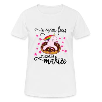 Future Mariée EVJF Enterrement De Vie Jeune Fille - T-shirt respirant Femme - blanc - Devant - AI Model Female 172 dark (172cm)