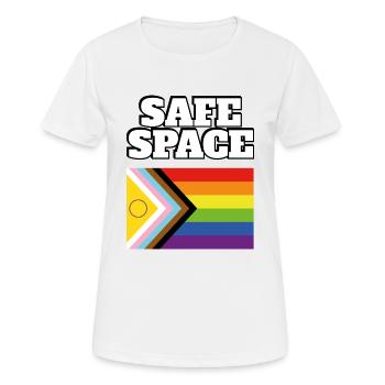 LGBTQ safe space inclusive pride flag - Women's Breathable T-Shirt - white - Front - AI Model Female 172 dark (172cm)