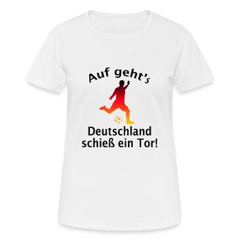 Deutschland schieß ein Tor - Frauen T-Shirt atmungsaktiv - Weiß - Vorne - AI Model Female 172 dark (172cm)
