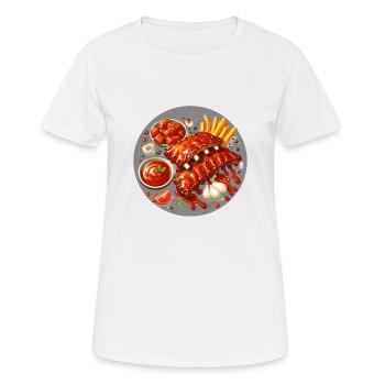 Leckere Barbecue Spareribs - Frauen T-Shirt atmungsaktiv - Weiß - Vorne - AI Model Female 172 dark (172cm)