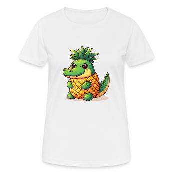 Ananas Krokodil - Frauen T-Shirt atmungsaktiv - Weiß - Vorne - AI Model Female 172 dark (172cm)