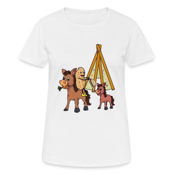 Wild West Peanut Muli Donkey Donkey Rider Rider - T-shirt respirant Femme - blanc - Devant - AI Model Female 172 dark (172cm)