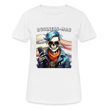 SKELETON MAN BUSINESS MAN - Women's Breathable T-Shirt - white - Front - AI Model Female 172 dark (172cm)