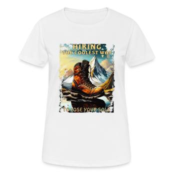 RANDONNÉE : LA FAÇON LA PLUS COOL DE PERDRE SA SEMELLE - T-shirt respirant Femme - blanc - Devant - AI Model Female 172 dark (172cm)