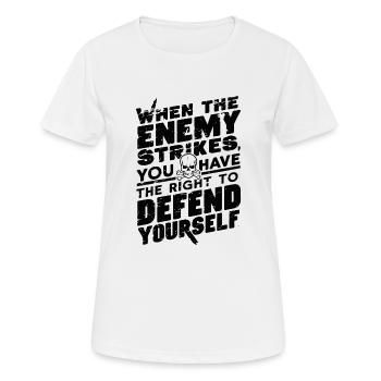 WHEN THE ENEMY STRIKES - Women's Breathable T-Shirt - white - Front - AI Model Female 172 dark (172cm)