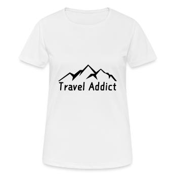 Accro au voyage - T-shirt respirant Femme - blanc - Devant - AI Model Female 172 dark (172cm)