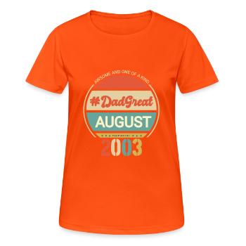 Papa toller August 2003 Cool - Frauen T-Shirt atmungsaktiv - Neonorange - Vorne - AI Model Female 172 dark (172cm)