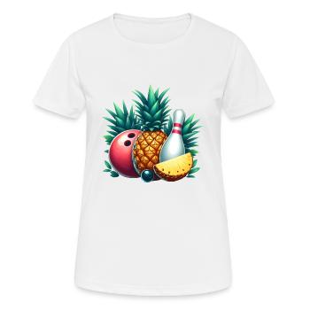 Bowlingkugel und Ananas - Frauen T-Shirt atmungsaktiv - Weiß - Vorne - AI Model Female 172 dark (172cm)