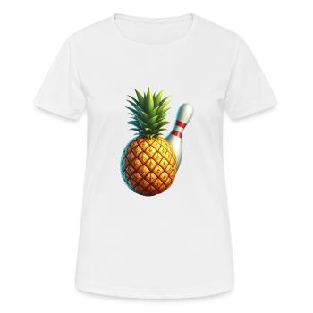 Bowlingkugel und Ananas - Frauen T-Shirt atmungsaktiv - Weiß - Vorne - AI Model Female 172 dark (172cm)