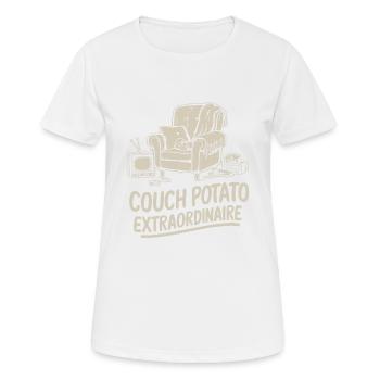 COUCH POTATO DER EXTRAKLASSE - Frauen T-Shirt atmungsaktiv - Weiß - Vorne - AI Model Female 172 dark (172cm)