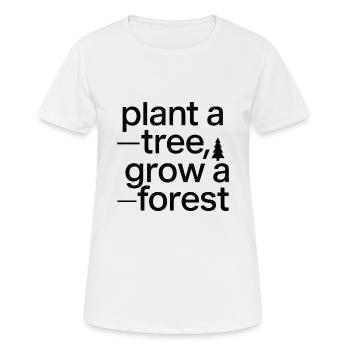 PFLANZEN SIE EINEN BAUM, WACHSEN SIE EINEN WALD - Frauen T-Shirt atmungsaktiv - Weiß - Vorne - AI Model Female 172 dark (172cm)