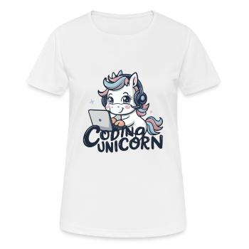 LICORNE DU CODAGE - T-shirt respirant Femme - blanc - Devant - AI Model Female 172 dark (172cm)