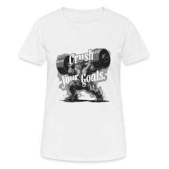 VERNICHTE DEINE ZIELE - Frauen T-Shirt atmungsaktiv - Weiß - Vorne - AI Model Female 172 dark (172cm)
