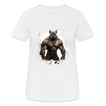 Dog Pit Muscles Bodybuilding Beast - Women's Breathable T-Shirt - white - Front - AI Model Female 172 dark (172cm)