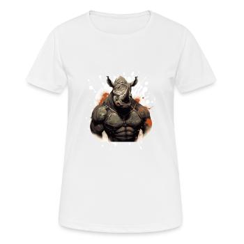 Rhino Muscles Bodybuilding Beast - T-shirt respirant Femme - blanc - Devant - AI Model Female 172 dark (172cm)
