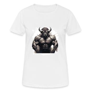 Muscle de bison Bodybuilding Beast - T-shirt respirant Femme - blanc - Devant - AI Model Female 172 dark (172cm)