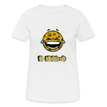 Bouton de l’herbe qui rit - T-shirt respirant Femme - blanc - Devant - AI Model Female 172 dark (172cm)