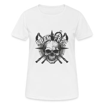 FREI HERUMLAUFEN - Frauen T-Shirt atmungsaktiv - Weiß - Vorne - AI Model Female 172 dark (172cm)