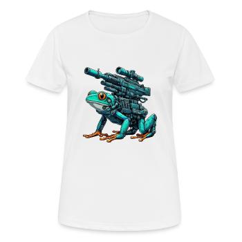 Grenouille Robot Mech Cyborg Future - T-shirt respirant Femme - blanc - Devant - AI Model Female 172 dark (172cm)