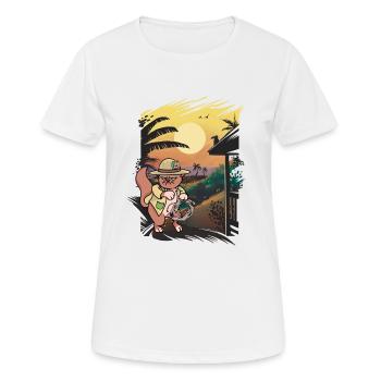 Chat Chats Wild West Ranger Ranch Farmer - T-shirt respirant Femme - blanc - Devant - AI Model Female 172 dark (172cm)
