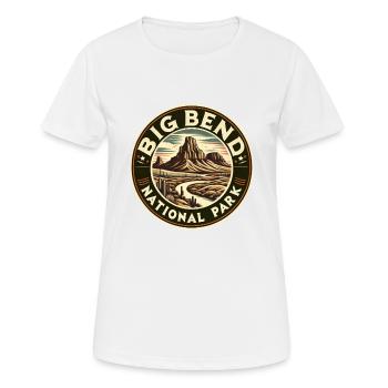 Big Bend National Park Vintage Round Mountains - Women's Breathable T-Shirt - white - Front - AI Model Female 172 dark (172cm)