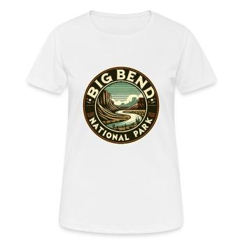 Big Bend National Park Vintage Round Mountains - Women's Breathable T-Shirt - white - Front - AI Model Female 172 dark (172cm)