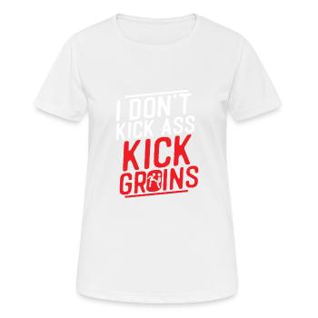 I Don't Kick Ass Kick Groins Training Krav Maga Ma - Frauen T-Shirt atmungsaktiv - Weiß - Vorne - AI Model Female 172 dark (172cm)