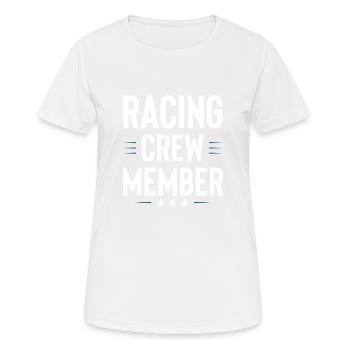 Racing Crew - Frauen T-Shirt atmungsaktiv - Weiß - Vorne - AI Model Female 172 dark (172cm)