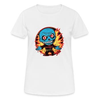 Un gars effrayant et fou : Quoi de neuf, les gars ? - T-shirt respirant Femme - blanc - Devant - AI Model Female 172 dark (172cm)