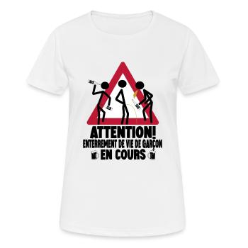 Enterrement de vie de garçon Team EVG Marié Humour - T-shirt respirant Femme - blanc - Devant - AI Model Female 172 dark (172cm)