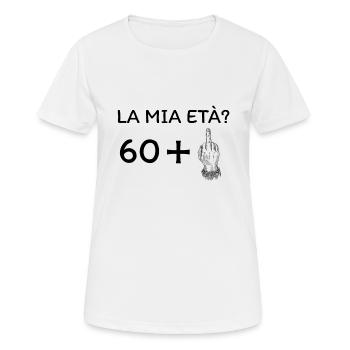 My age 61 - Women's Breathable T-Shirt - white - Front - AI Model Female 172 dark (172cm)