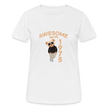 1975 Geburtstag Cool Teddy Bär Awesome since - Frauen T-Shirt atmungsaktiv - Weiß - Vorne - AI Model Female 172 dark (172cm)