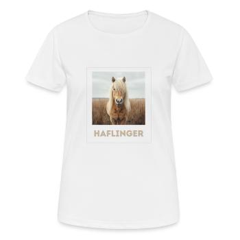 Haflinger Cheval Sucré - T-shirt respirant Femme - blanc - Devant - AI Model Female 172 dark (172cm)