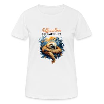 Chemise de nuit paresseux Dicton amusant - T-shirt respirant Femme - blanc - Devant - AI Model Female 172 dark (172cm)