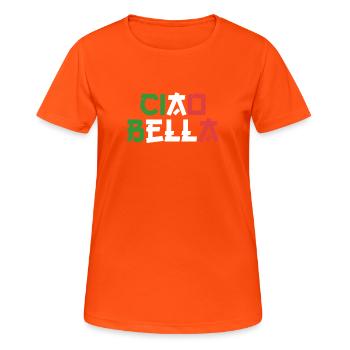 Ciao Bella - Women's Breathable T-Shirt - neon orange - Front - AI Model Female 172 dark (172cm)
