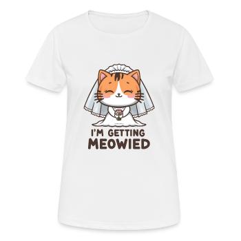 I'm Getting Meowied Bridal Cat JGA Kawaii Cat - Women's Breathable T-Shirt - white - Front - AI Model Female 172 dark (172cm)