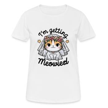 I'm Getting Meowied Bridal Cat JGA Kawaii Cat - Women's Breathable T-Shirt - white - Front - AI Model Female 172 dark (172cm)