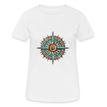 Kompass Travel - Frauen T-Shirt atmungsaktiv - Weiß - Vorne - AI Model Female 172 dark (172cm)