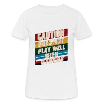 La prudence ne joue pas bien avec les autres 90 - T-shirt respirant Femme - blanc - Devant - AI Model Female 172 dark (172cm)