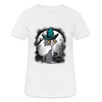 Chat magique chats sorcier conte de fées personnage conte de fées - T-shirt respirant Femme - blanc - Devant - AI Model Female 172 dark (172cm)