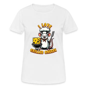 Ich liebe gegrillten Käse - Frauen T-Shirt atmungsaktiv - Weiß - Vorne - AI Model Female 172 dark (172cm)