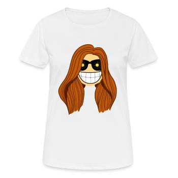 Brunette woman sun in the eyes - Women's Breathable T-Shirt - white - Front - AI Model Female 172 dark (172cm)
