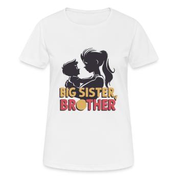 GROSSE SCHWESTER BRUDER - Frauen T-Shirt atmungsaktiv - Weiß - Vorne - AI Model Female 172 dark (172cm)