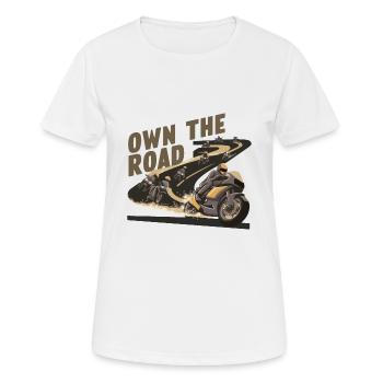 OWN THE ROAD - Women's Breathable T-Shirt - white - Front - AI Model Female 172 dark (172cm)