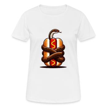 Snake Wrapped Hot Dog - Women's Breathable T-Shirt - white - Front - AI Model Female 172 dark (172cm)