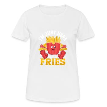 Frites sur tout : juste là pour le croquant - T-shirt respirant Femme - blanc - Devant - AI Model Female 172 dark (172cm)
