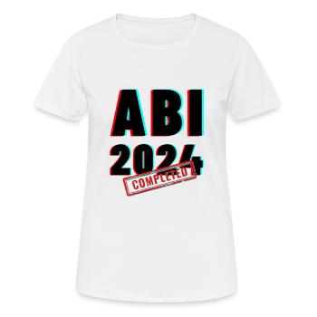ABI 2024: Endlich frei! Das Abenteuer beginnt. - Frauen T-Shirt atmungsaktiv - Weiß - Vorne - AI Model Female 172 dark (172cm)
